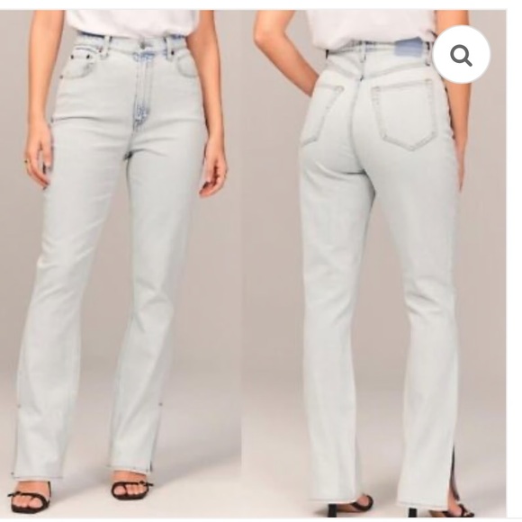 Abercrombie & Fitch Denim - Abercrombie & Fitch Curve Love Ultra High Rise Slim Straight Jeans